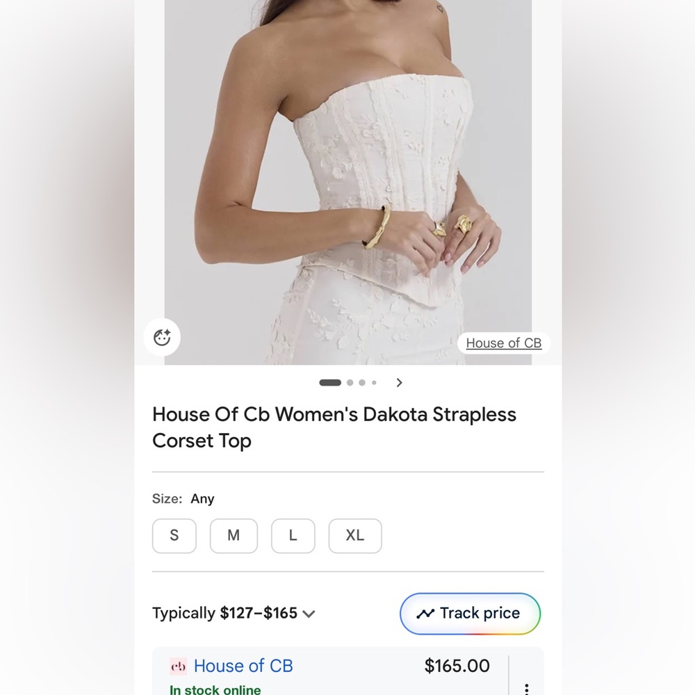 House of CB Cream Strapless Corset Top